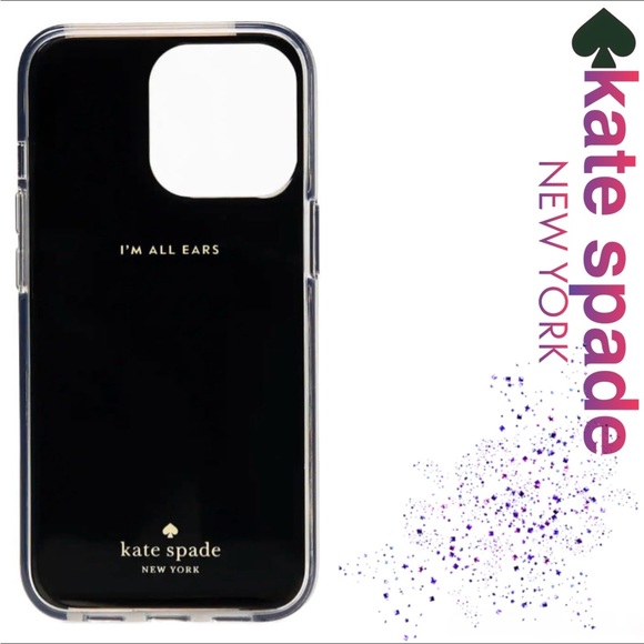 NWT KATE SPADE Houndstooth Printed Resin I-Phone 13 Pro Case! - Picture 2 of 6